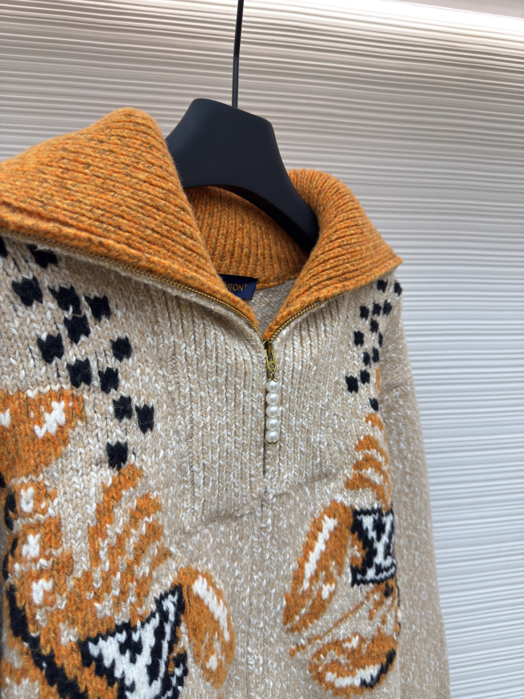 [ Louis Vuitton ] ルイ・ヴィトン  ロブスター編みウールニットジップコート