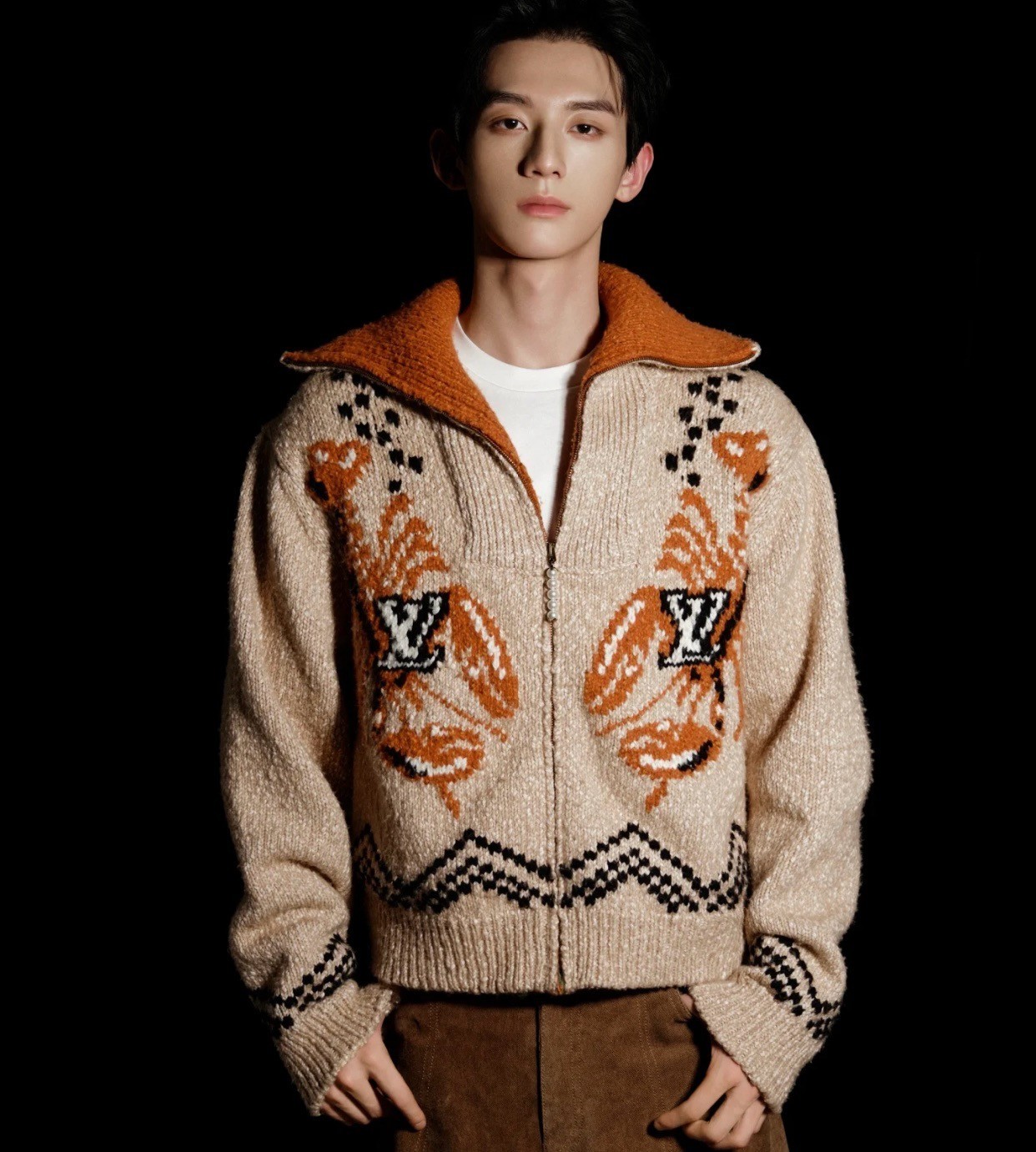 [ Louis Vuitton ] ルイ・ヴィトン  ロブスター編みウールニットジップコート