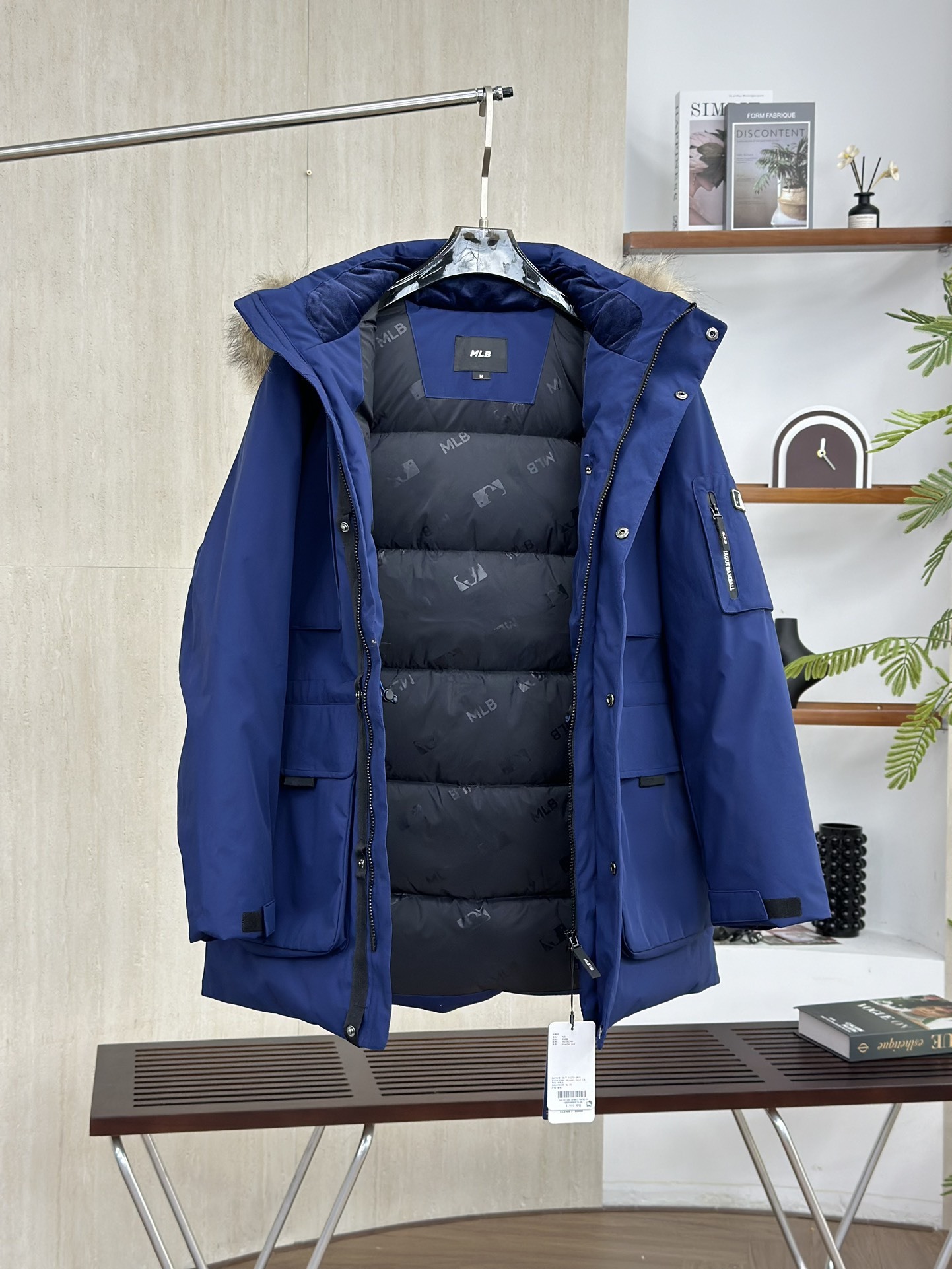 MLBヤンキース2代目ビッグポケットスタッズ大毛襟ダウンジャケット