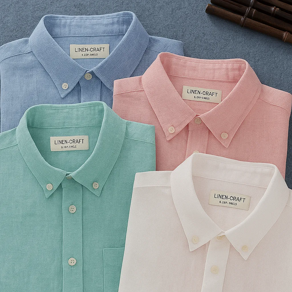 Men's Summer Cotton Linen Shirts (Pack Of 4)