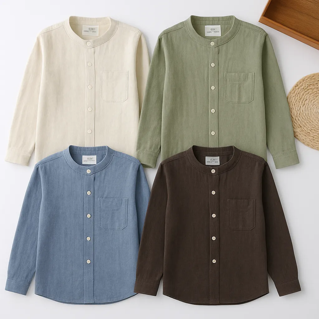 Men's Long Sleeve Linen Shirt (Pack of 4)