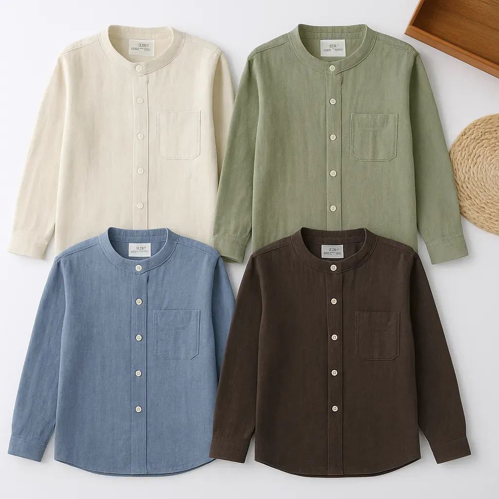 Men's Long Sleeve Linen Shirt (Pack of 4)