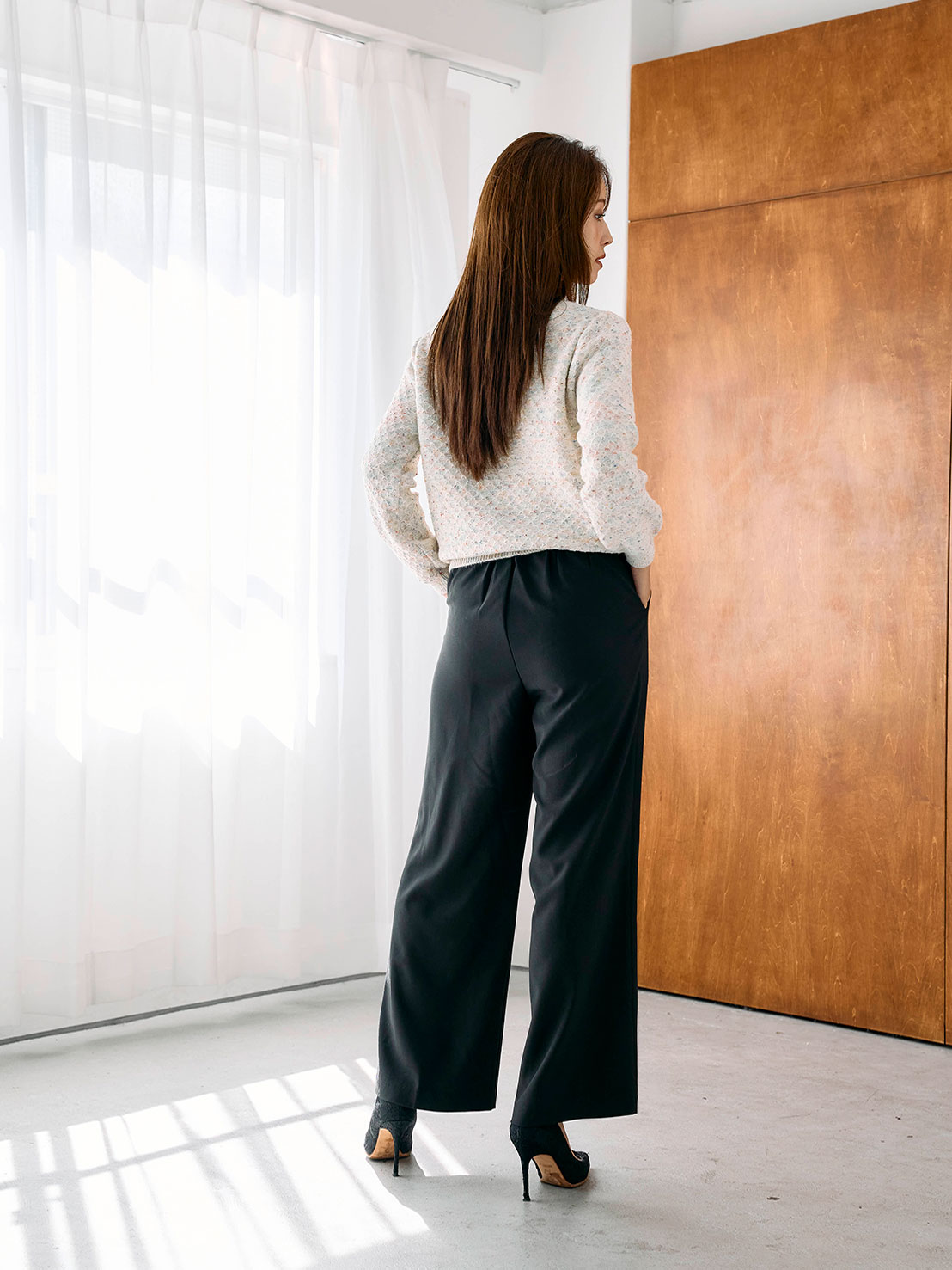 ツイードライクニットカーディガン(he001)