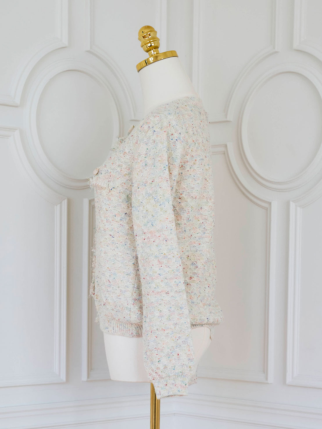 ツイードライクニットカーディガン(he001)