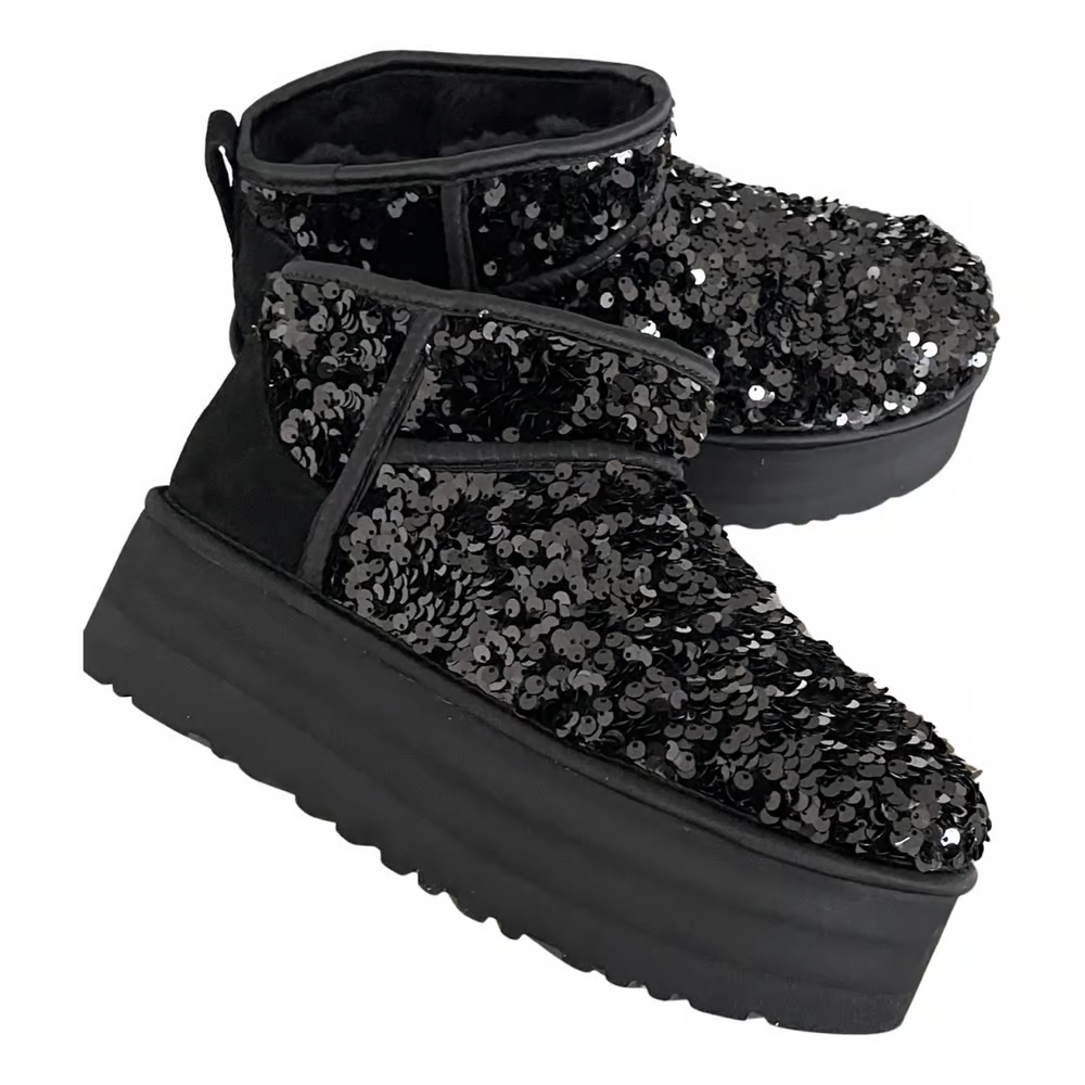 Ultra Mini 厚底 スパンコール 