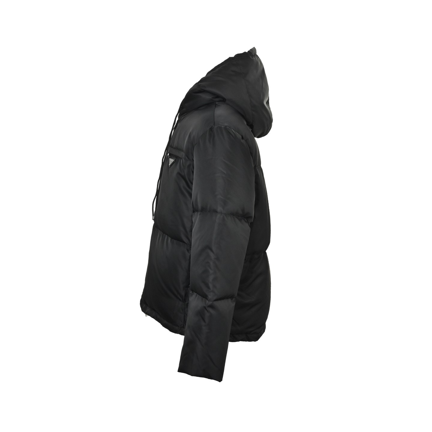 PRADA プラダ ナイロンジッパーカラーコントラストフーデッドダウンジャケット