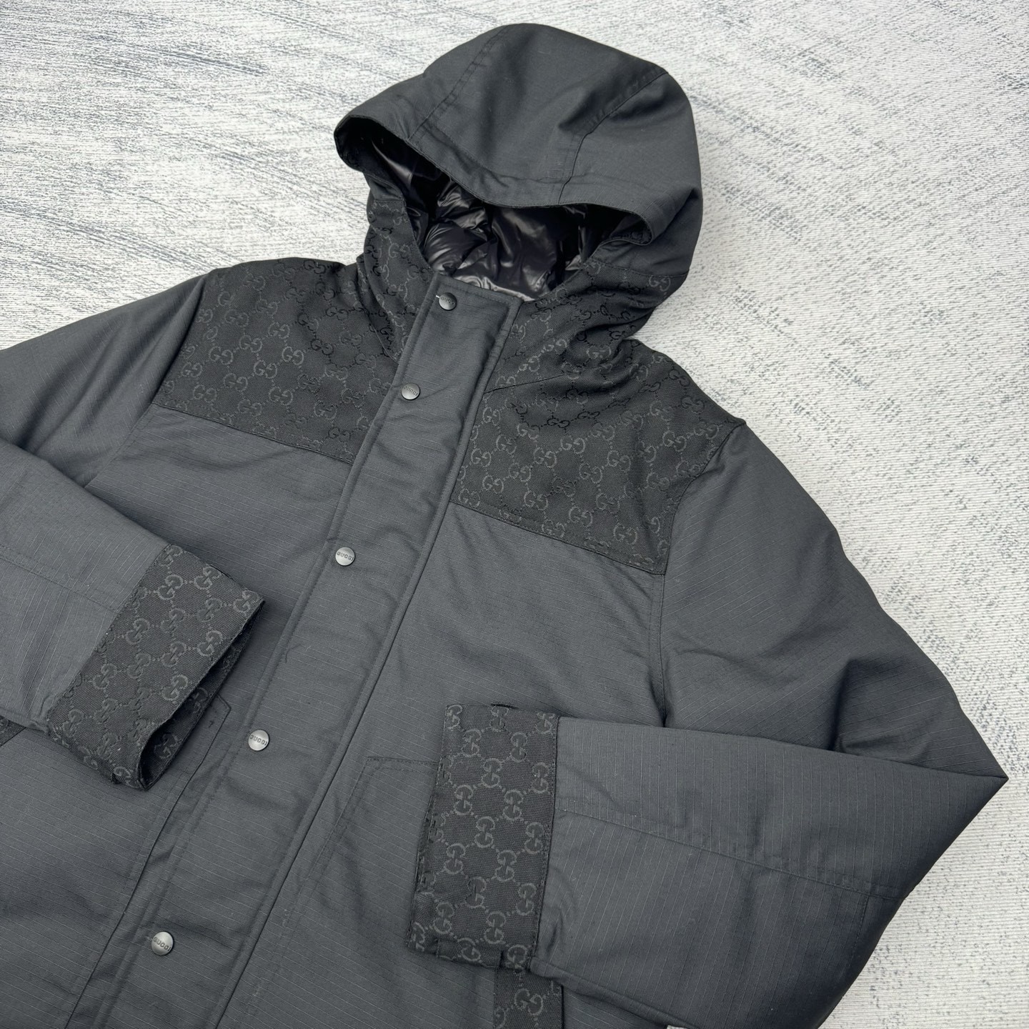 GUCCI グッチ 2025 FW秋冬新作 フード付き防風ロングスリーブダウンジャケット