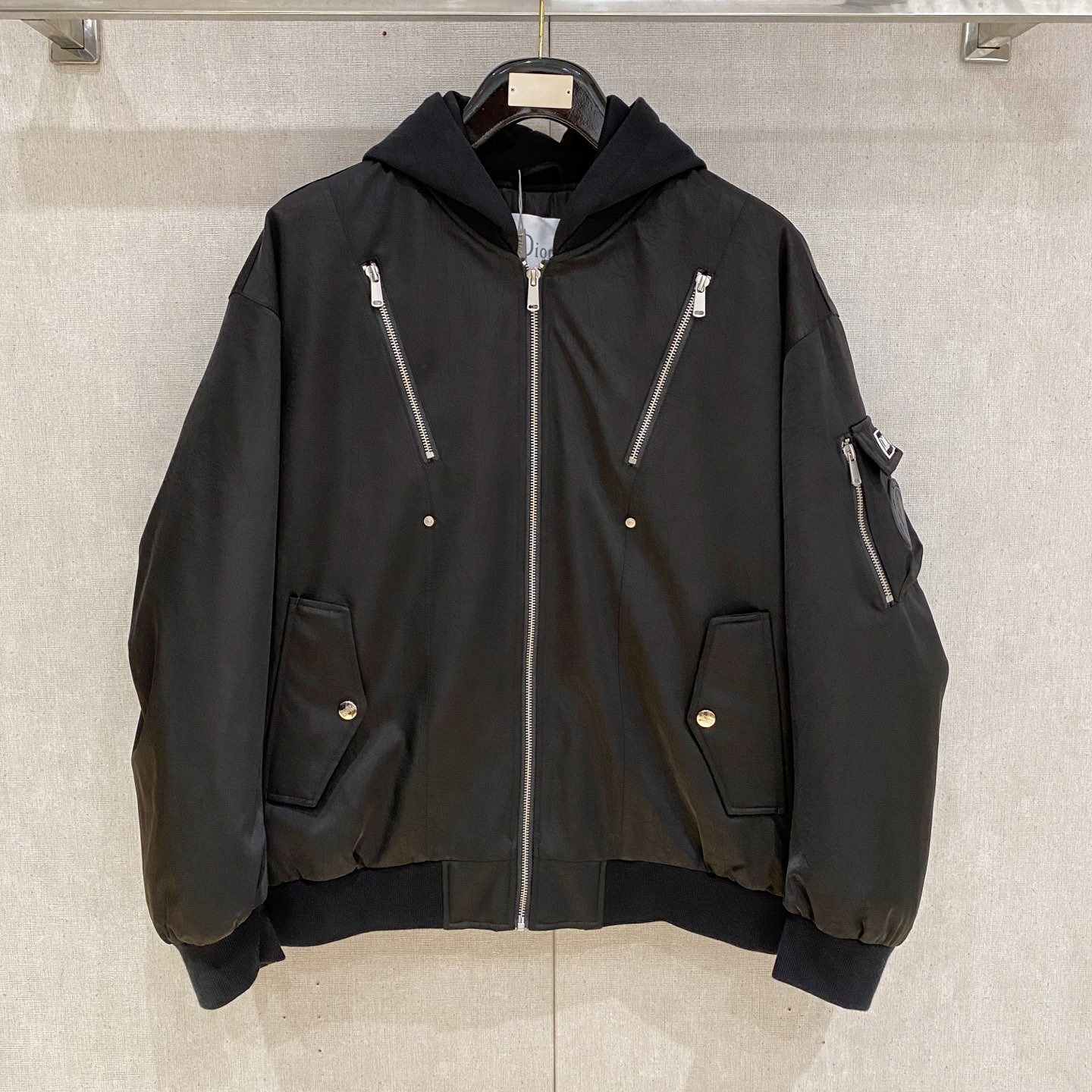 DIOR ディオール フーデッドダウンジャケット ブラック&シルバー