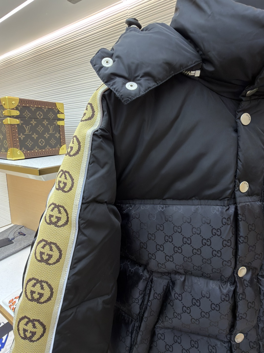 ★Gucci GGジャカード ナイロン ダウンコート★  ダウンジャケット