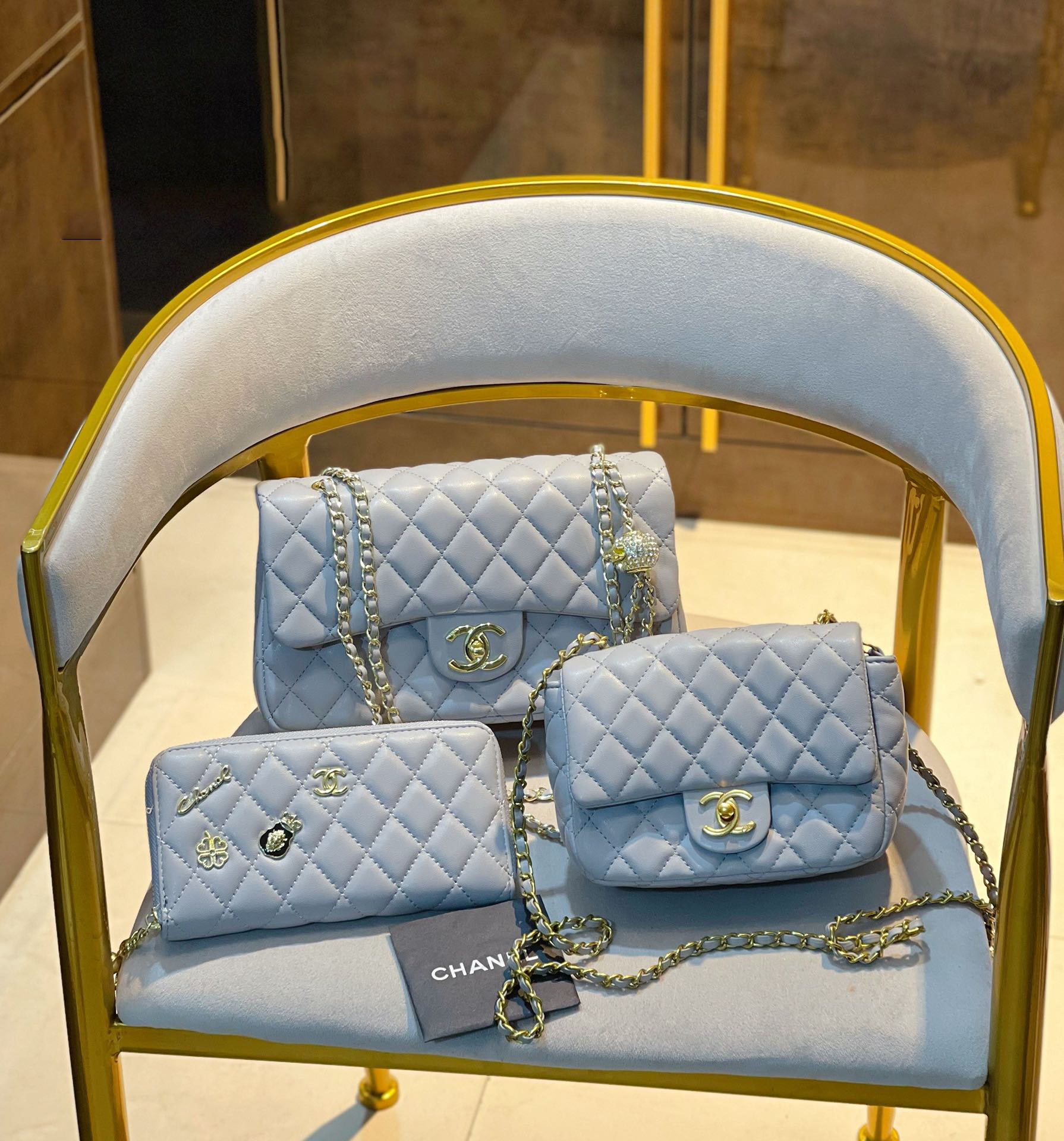 【CHANEL】定番人気♪ ミニ マトラッセ☆CHANEL☆Mini Flap Bag3点セット お得