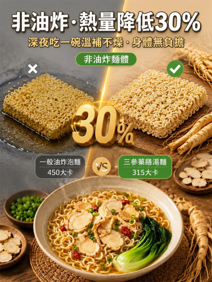 【党参+西洋参+人参】三参方便面
