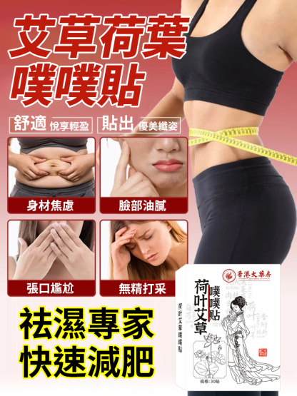 【濕胖剋星】荷葉艾草噗噗貼大肚貼