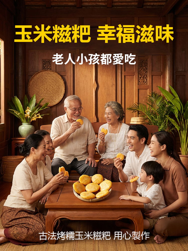 台灣本土香甜手糯玉米糍粑