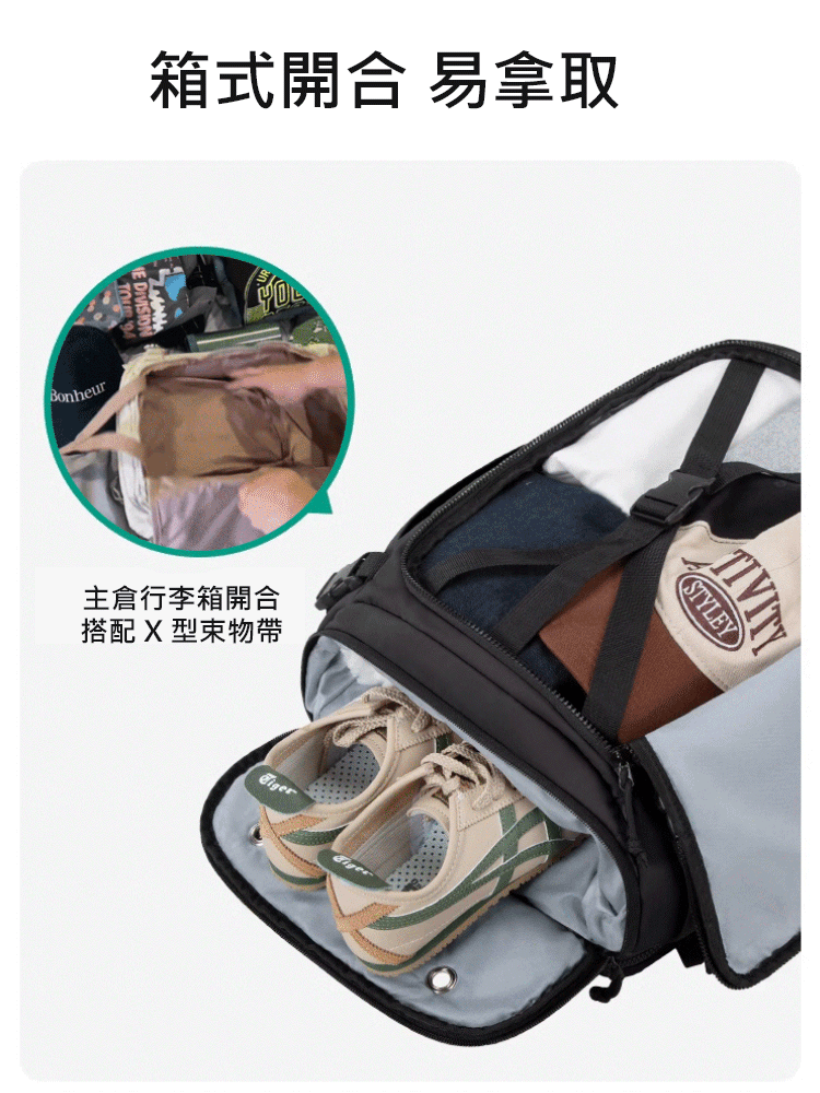 【裝下整個世界】箱式開袋大容量行李背包