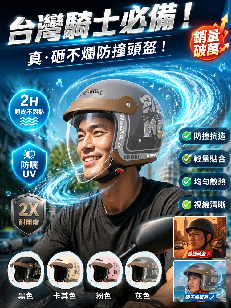 【砸不爛】四季通用防撞頭盔