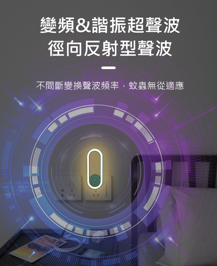 【小夜燈】超聲波驅蚊蟲器