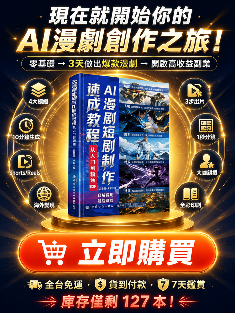 【上手即賺】AI漫劇製作速成教學書