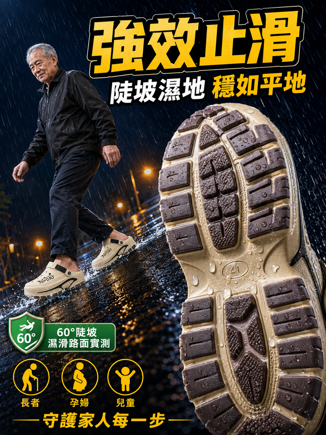足弓支撐透氣洞洞鞋