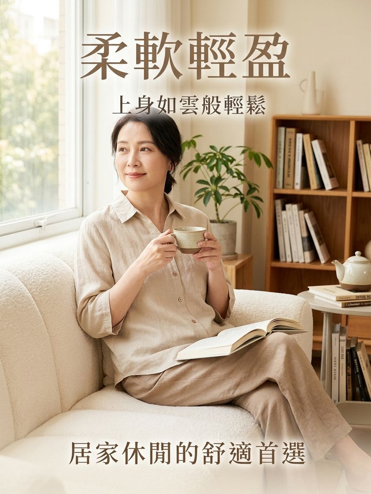 棉麻透氣半袖衫