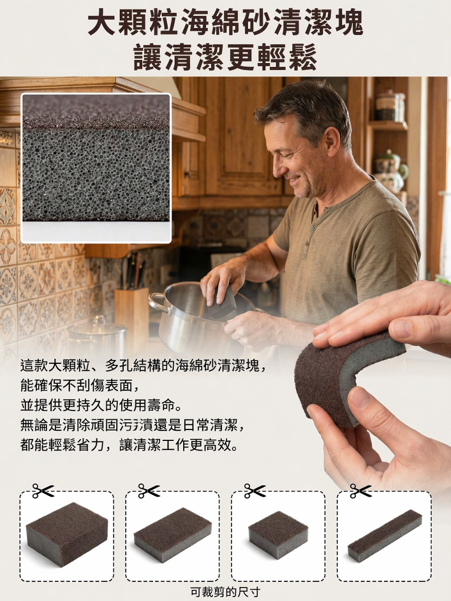 【重度清潔必備】金剛砂海綿擦