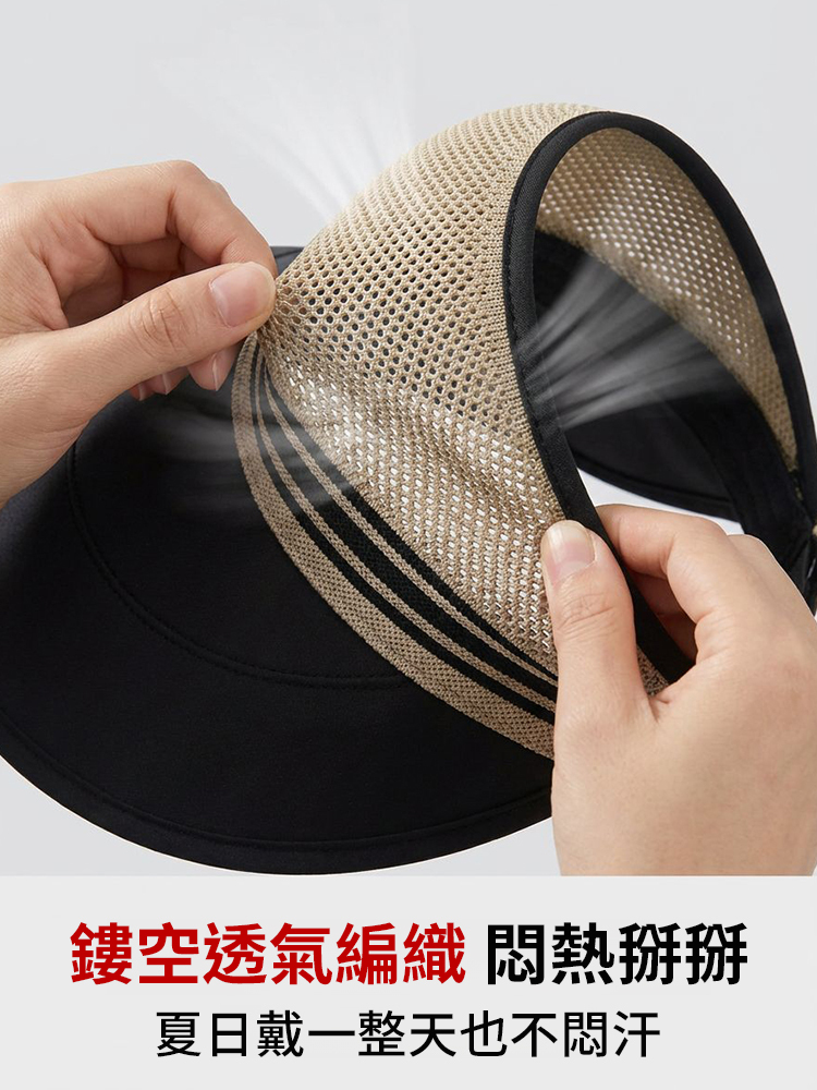 鏤空透氣大帽簷防曬帽