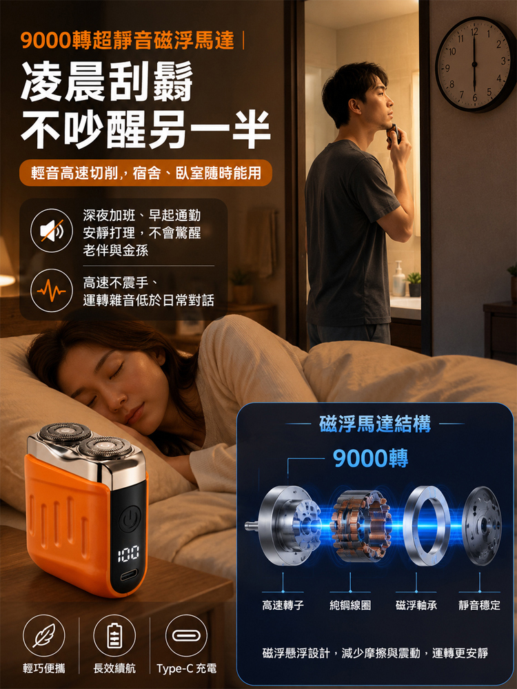 【德國技術】便攜式電動刮鬍刀