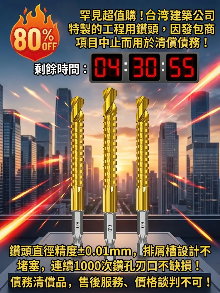 【鑽孔切割二合一】鋸齒麻花鑽頭