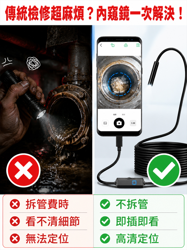 手機連接 防水管內視鏡