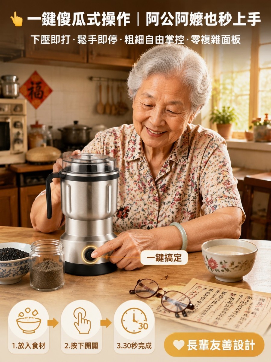 ⚠️ 拒絕化學毒粉！中醫師呼籲：五穀/藥材自己打最安心，30秒粉細如煙研磨機