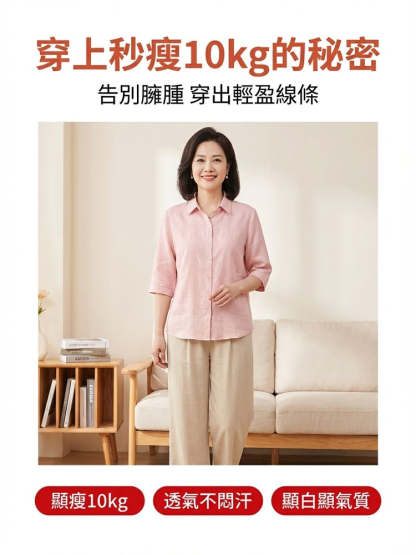 棉麻透氣半袖衫