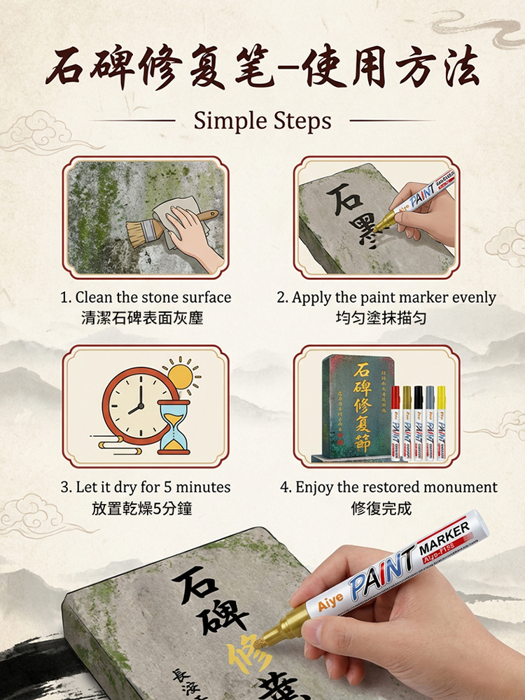 【十年如新】碑文補漆筆