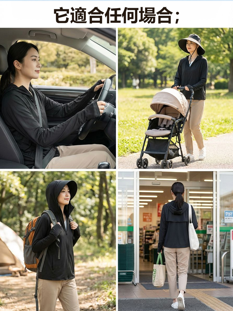 冰絲涼感連帽原紗防曬服