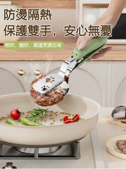 防燙防滑帶鎖扣牛排夾燒鏟菜夾