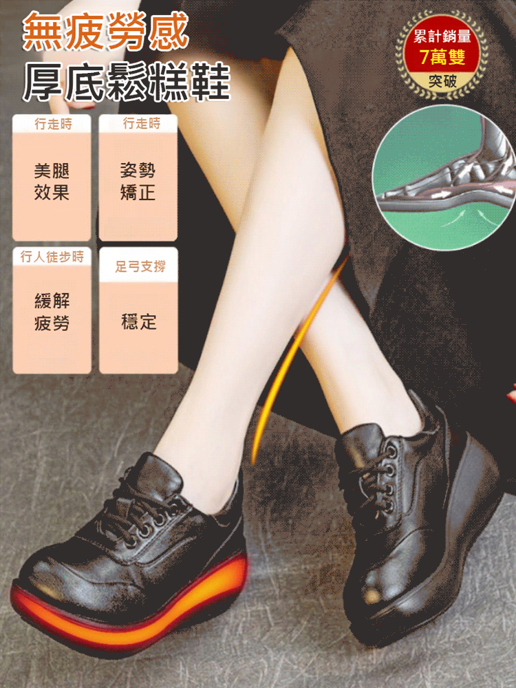 復古小皮鞋女厚底鬆糕