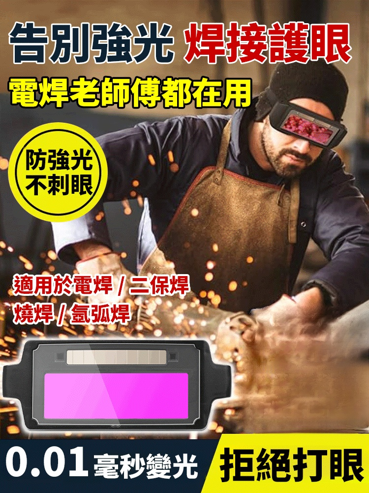 【0.01毫秒變光】自動變光電焊保護鏡