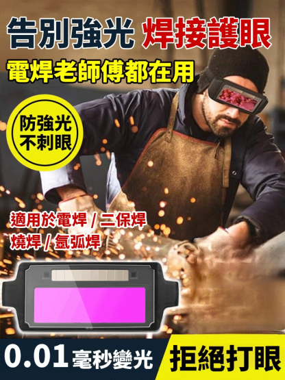 【0.01毫秒變光】自動變光電焊保護鏡
