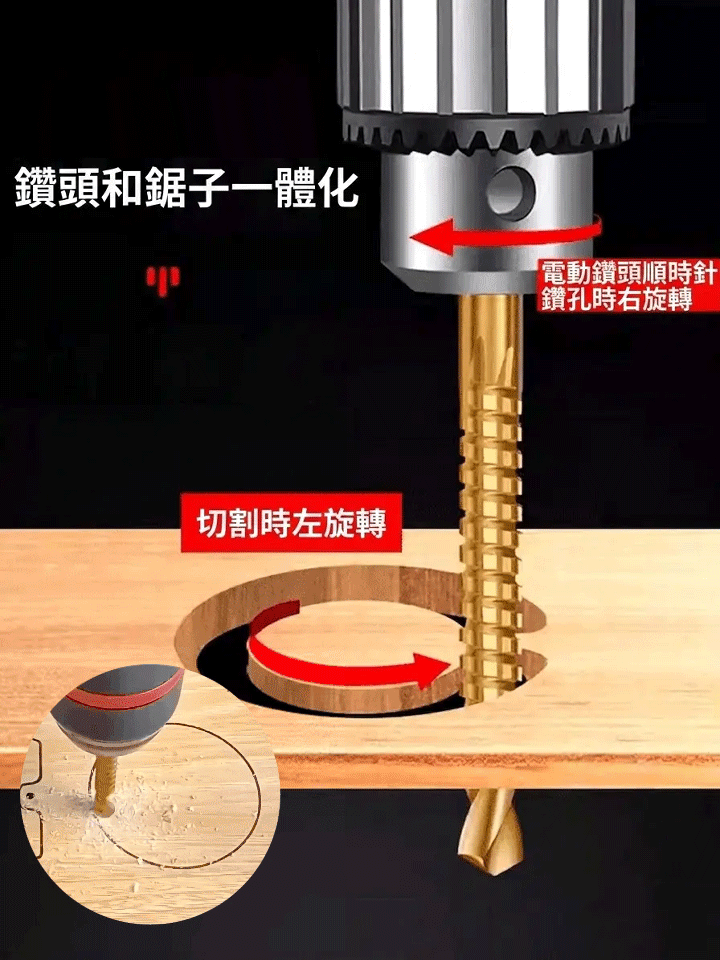 【鑽孔切割二合一】鋸齒麻花鑽頭