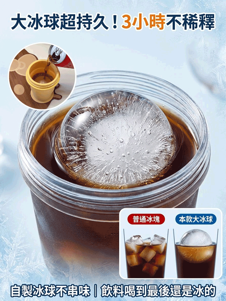 【一秒折疊 製冰暢飲】便攜式折疊冰球杯