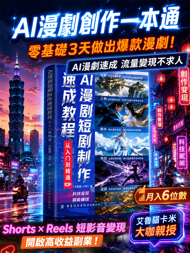 【上手即賺】AI漫劇製作速成教學書