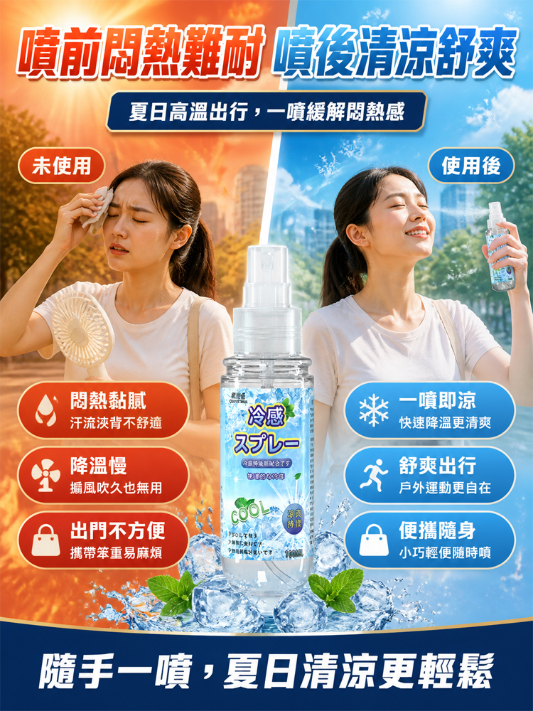 【夏日救世主】溫和快速清涼噴霧