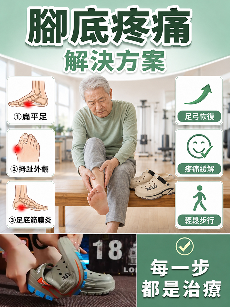 足弓支撐透氣洞洞鞋