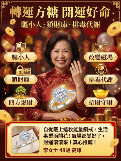 【轉運方糖】開運好命能量戒