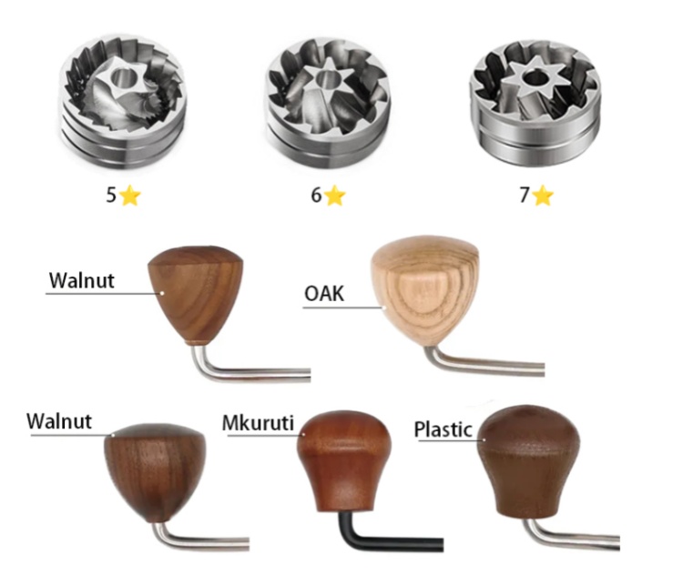 Kingze Coffee Accessories Tools Espresso Coffee Maker Adjustable Machine Hand Crank Portable Coffee Bean Grinder Mill