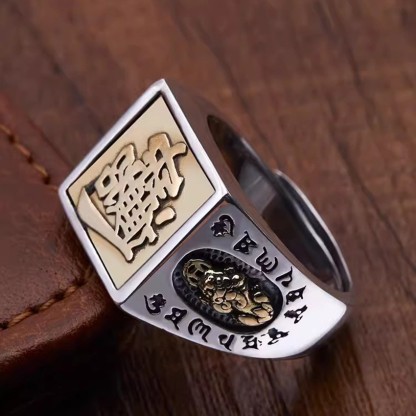 แหวนปี่เซียะเรียกทรัพย์ สไตล์วินเทจ | พลิกโชคชะตา ดูดเงินล้าน | วัสดุพรีเมียม ไม่ลอก ไม่ดำ ใส่อาบน้ำได้ 100%