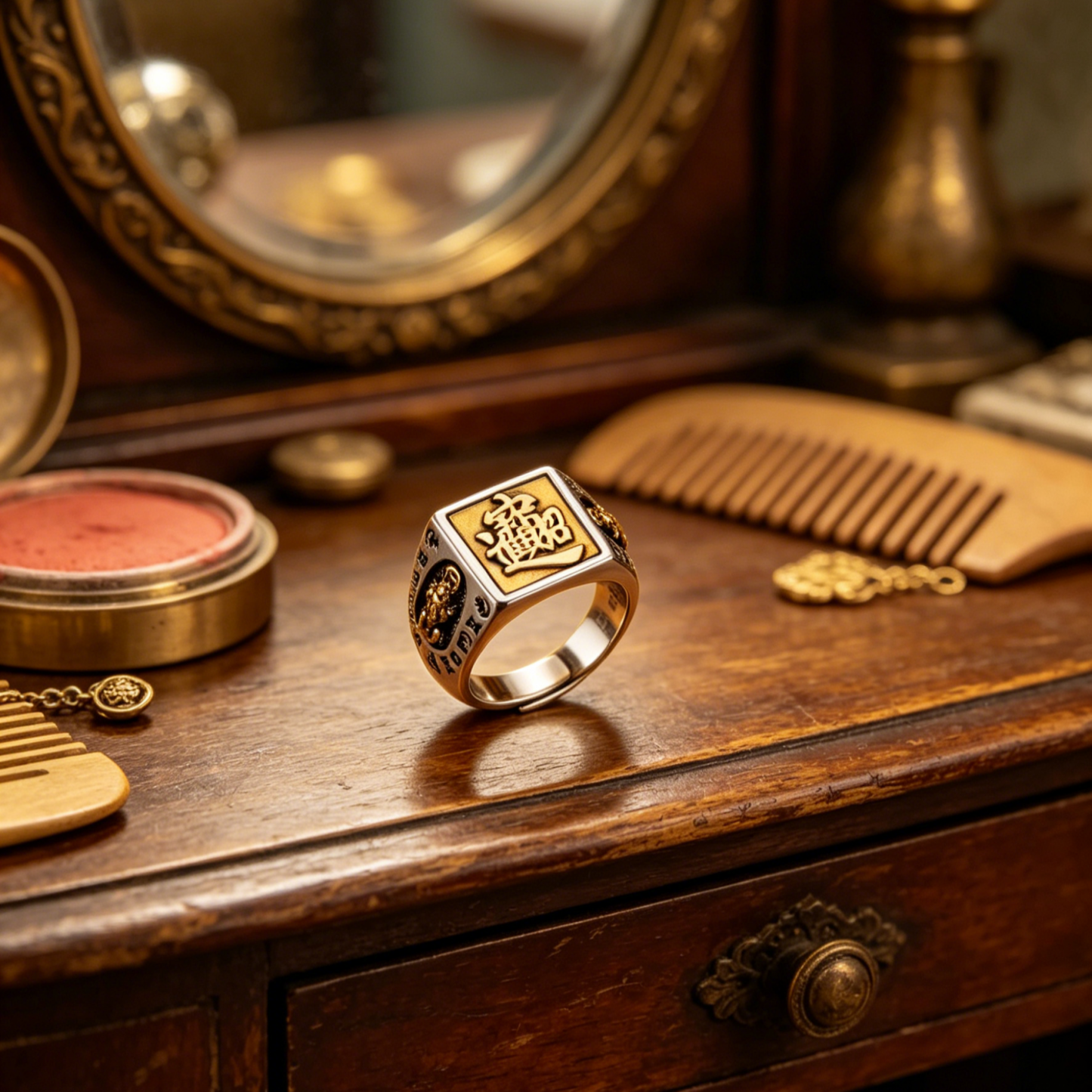 แหวนปี่เซียะเรียกทรัพย์ สไตล์วินเทจ | พลิกโชคชะตา ดูดเงินล้าน | วัสดุพรีเมียม ไม่ลอก ไม่ดำ ใส่อาบน้ำได้ 100%