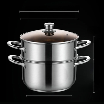 หม้อนึ่งต้มซุปความจุใหญ่ 2 ชั้น
