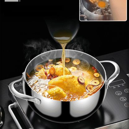 หม้อรูปแอปเปิ้ลสแตนเลสหนาพิเศษ ใช้กับเปลวไฟและเตาแม่เหล็กไฟฟ้าได้