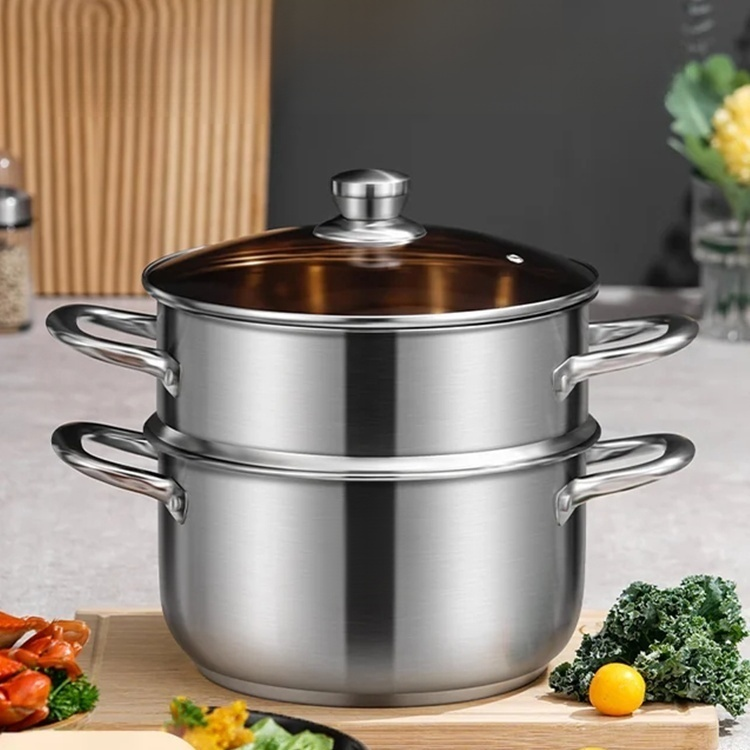 หม้อนึ่งต้มซุปความจุใหญ่ 2 ชั้น