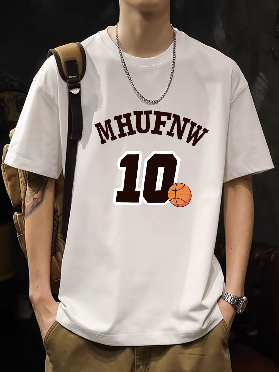 2025 New Korean Style Men's T-Shirt – 200G Premium Cotton Short Sleeve (White)