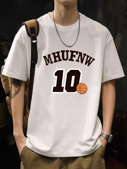 2025 New Korean Style Men's T-Shirt – 200G Premium Cotton Short Sleeve (White)